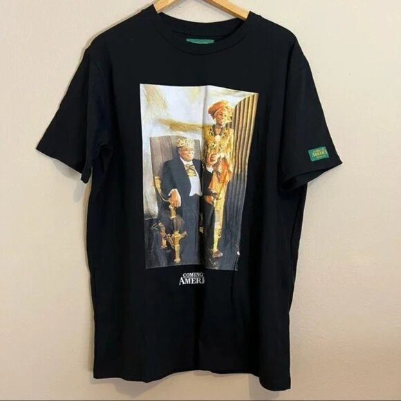 NWOT Shoe Palace x Coming To America Men's Black Graphic T-Shirt - Picture 3 of 7